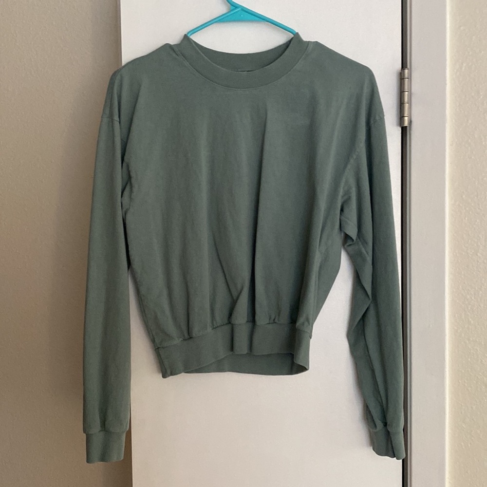 Los Angeles Apparel long sleeve garment dyed cropped mockneck - Picture 3 of 5